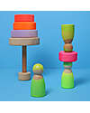 Grimm's Wooden Toy Neon Friends - 3 Peg Dolls - Green Montessori Toys