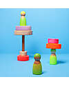 Grimm's Wooden Toy Neon Friends - 3 Peg Dolls - Green Montessori Toys
