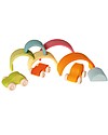 Grimm's Wooden Toy Pastel Rainbow, 6 pieces, 17 cm Montessori Toys