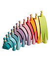 Grimm's Wooden Toy Pastel Rainbow Friends - 12 coloured peg dolls Montessori Toys