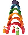Grimm's Wooden Toy Rainbow, 6 Pieces, 17 cm Montessori Toys