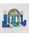 Grimm's World Construction Play Set - Polar Light - Blue - White Wooden Blocks and Construction Sets