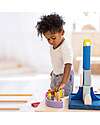 Grimm's World Construction Play Set - Polar Light - Blue - White Wooden Blocks and Construction Sets