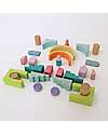 Grimm's World Construction Play Set - World of Clouds - Pastel Wooden Blocks and Construction Sets