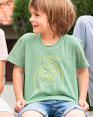 Growing Together Focus On The Good T-Shirt - Green - Organic Cotton and Natural Colors T-Shirts And Vests