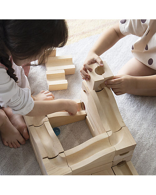 Guide Craft Unit Block Marble Run Set - 40 Pieces - STEM Learning Sensory Games_