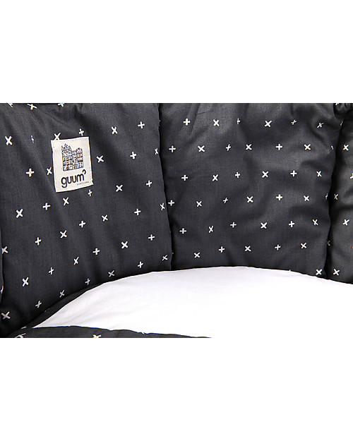 Guum Barcelona Bumper Plus for Miniguum Crib, Grey Bumpers