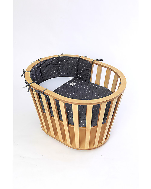 Guum Barcelona Bumper Plus for Miniguum Crib, Grey Bumpers