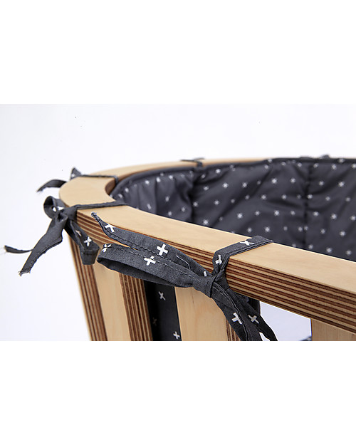 Guum Barcelona Bumper Plus for Miniguum Crib, Grey Bumpers