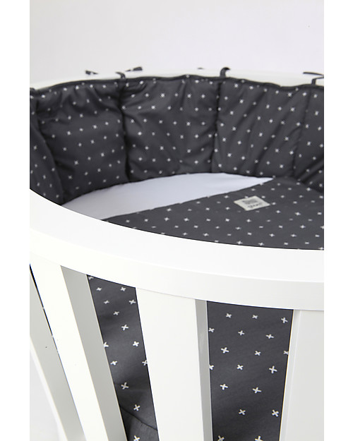 Guum Barcelona Bumper Plus for Miniguum Crib, Grey Bumpers