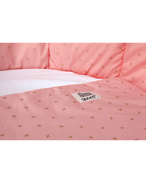 Guum Barcelona Bumper Plus for Miniguum Crib, Pink Bumpers