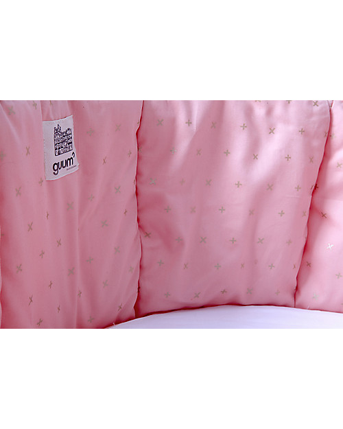 Guum Barcelona Bumper Plus for Miniguum Crib, Pink Bumpers