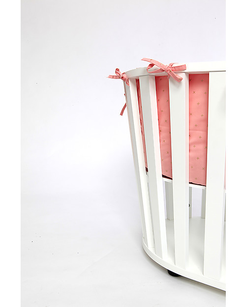 Guum Barcelona Bumper Plus for Miniguum Crib, Pink Bumpers