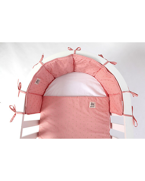 Guum Barcelona Bumper Plus for Miniguum Crib, Pink Bumpers