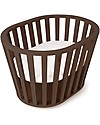 Guum Barcelona Miniguum, Transformable Wooden Crib, Chocolate - Becomes a playpen or table! Cribs & Moses Baskets