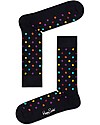 Happy Socks Black Socks, Dots - Elasticated Cotton Socks