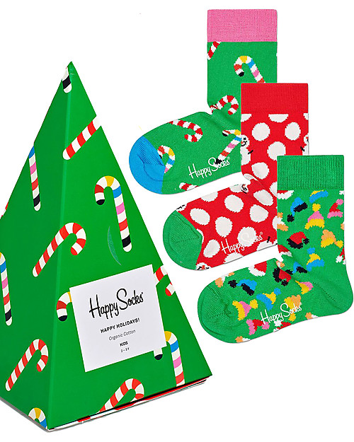 Happy Socks Kids Party Animal Gift Box Calcetines, Pack de 3 para Bebés 