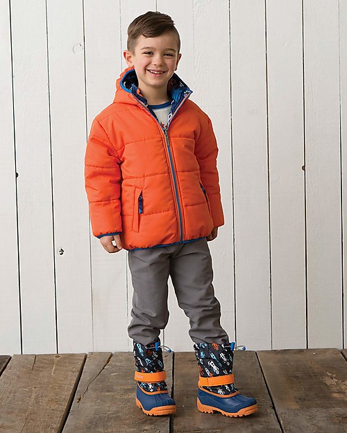 Hatley Boys Reversible Winter Puffer - Retro Rockets Waterproof