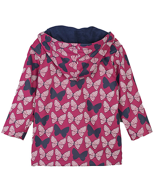 Hatley Colour Changing Raincoat, Butterflies - Hooded, Lined and PVC-free Waterproof