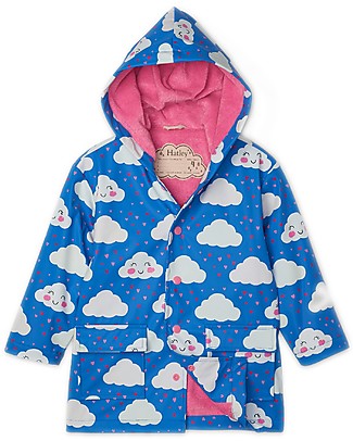 Hatley Colour Changing Raincoat - Cheerful Cloud - Warm and cozy PVC-free Jackets