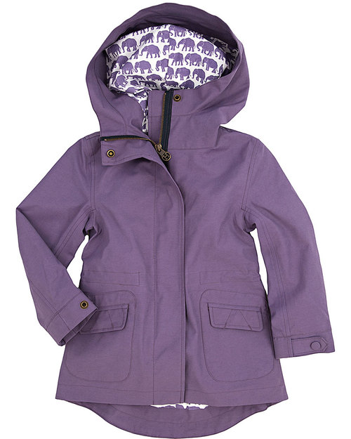 Hatley Girls Soft Shell Rain Jacket - Elephants Waterproof