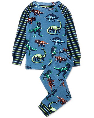 Hatley Long Raglan Sleeves Pajama Set - Painted Dinos - 100% organic cotton Pyjamas