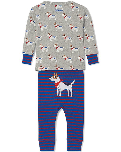 Hatley Long Sleeves Baby Pajama Set with Applique - Cute Pups - 100% organic cotton Pyjamas