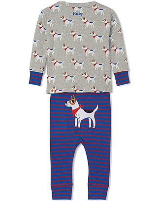 Hatley Long Sleeves Baby Pajama Set with Applique - Cute Pups - 100% organic cotton Pyjamas