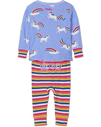 Hatley Long Sleeves Baby Pajama Set with Applique - Rainbow Unicorns - 100% organic cotton Pyjamas