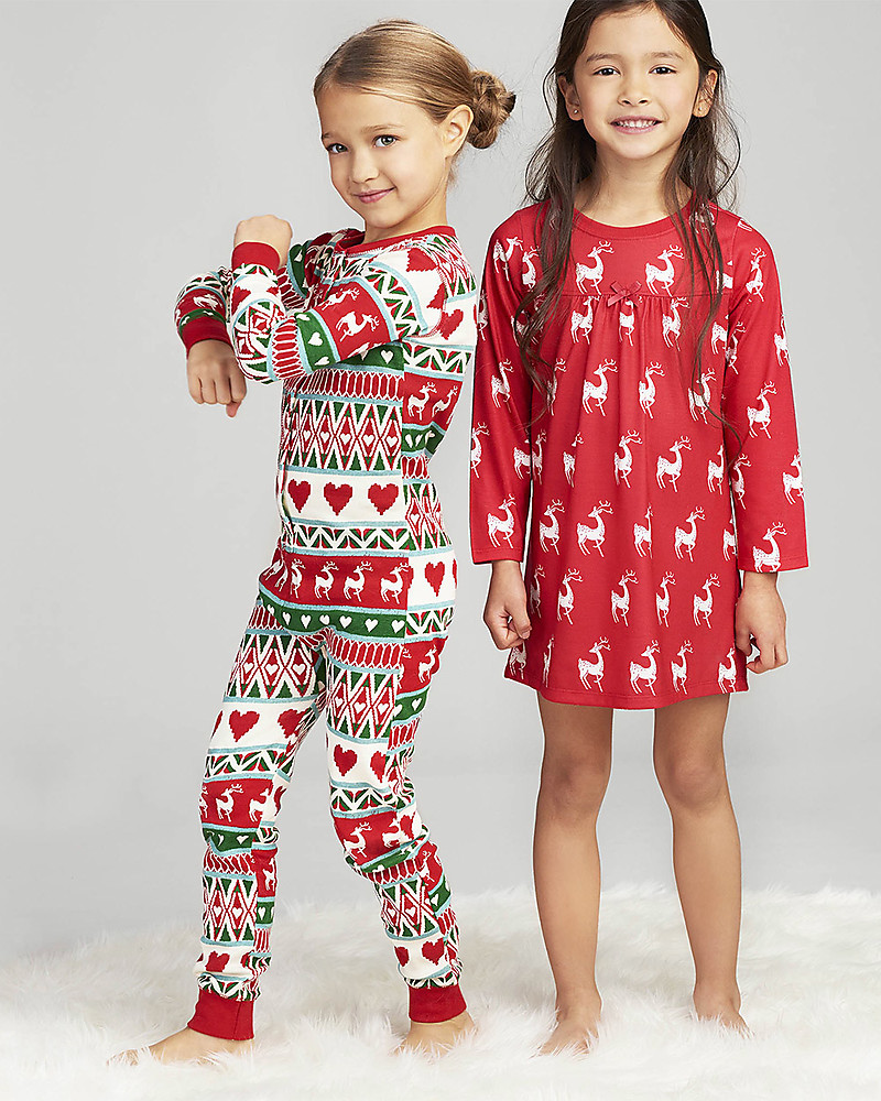 Hatley Long Sleeves Pajama Set, Mistletoe/Deer - 100% organic