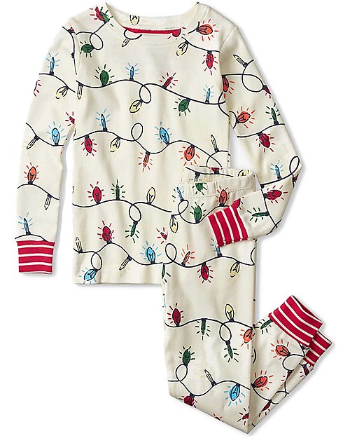 Hatley Long Sleeves Pajamas Set - Holiday Lights - 100% Organic Cotton - Glows in the Dark! Pyjamas