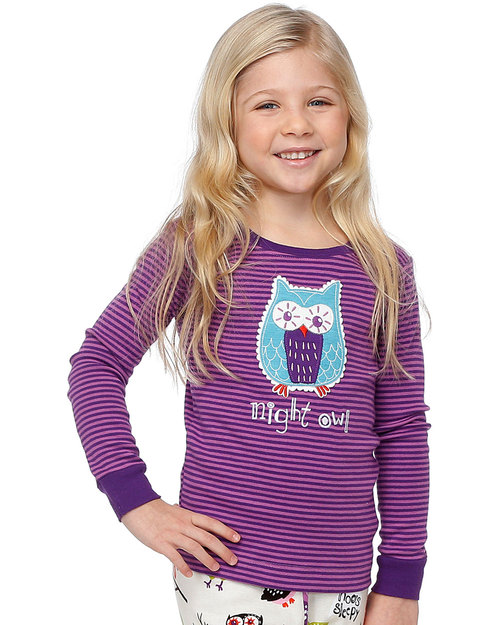 Hatley PJ Set Party Owls “Night Owl” applique 100% cotton Pyjamas