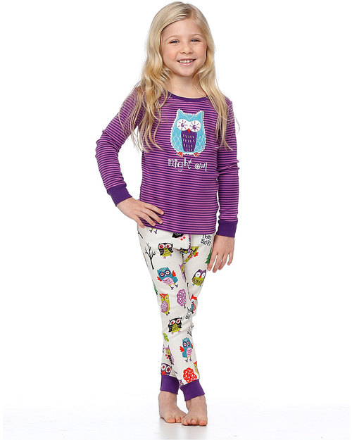 Hatley PJ Set Party Owls “Night Owl” applique 100% cotton Pyjamas