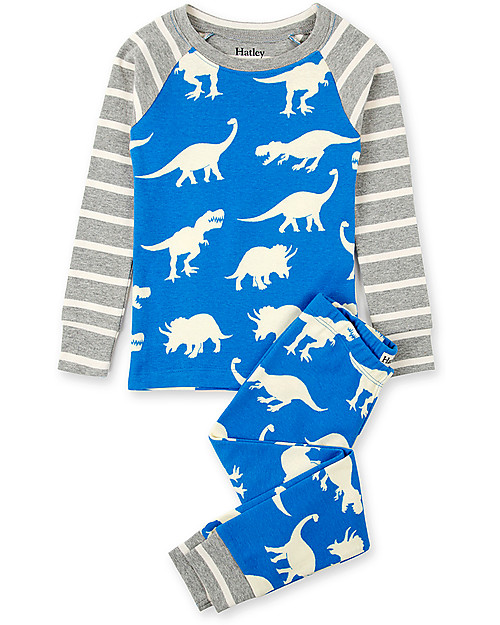 Hatley Raglan Sleeves Pajama Set, Roaming Dino - 100% organic cotton Pyjamas