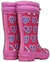 Hatley Rain Boots with Sherpa Lining - Twisty Rainbow Hearts - Warm and Dry Feet Wellies