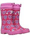 Hatley Rain Boots with Sherpa Lining - Twisty Rainbow Hearts - Warm and Dry Feet Wellies