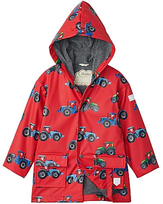 Hatley Raincoat - Farm Tractors - Durable Outside Comfortable and Warm Inside Jackets