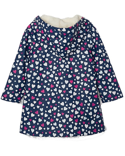 Hatley Sherpa Lined Colour Changing Splash Jacket - Confetti Hearts Waterproof