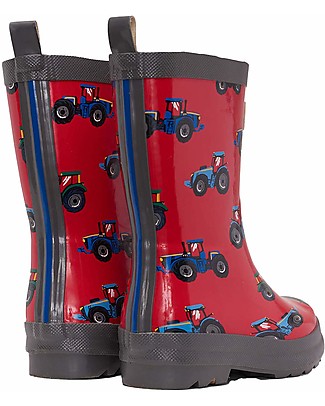 Hatley Shiny Rain Boots - Farm Tractors - Soft Inside and Super Resistant Outside Wellies