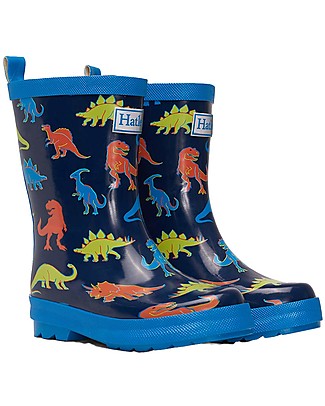 Hatley Shiny Rain Boots - Linework Dinos - Soft Inside and Super Resistant Outside Wellies