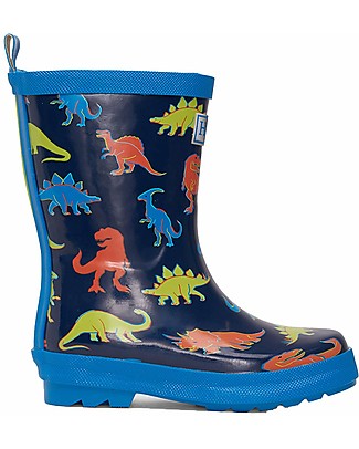 Hatley Shiny Rain Boots - Linework Dinos - Soft Inside and Super Resistant Outside Wellies