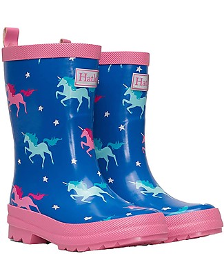 Hatley Shiny Rain Boots - Twinkle Unicors - Soft Inside and Super Resistant Outside Wellies