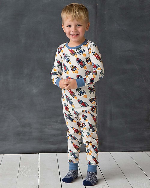 Hatley Slim Line Pj Set - Retro Rockets Pyjamas