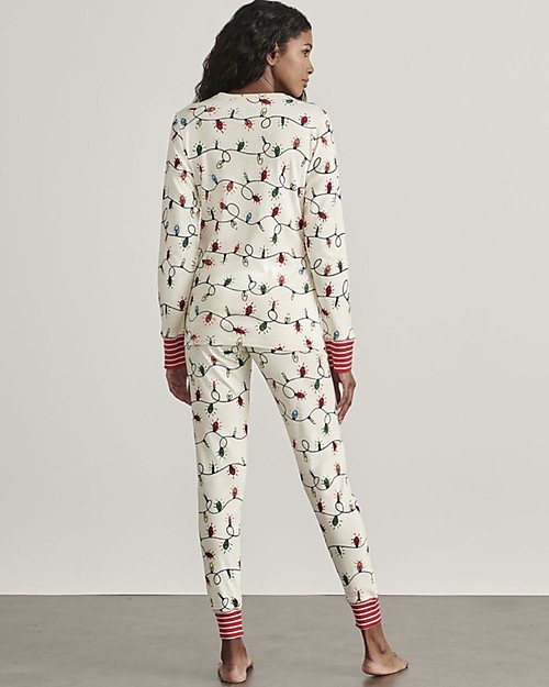 Hatley Women's Long Sleeves Pajamas - Christmas Lights - 100% Organic Cotton - Glows in the Dark! Pyjamas