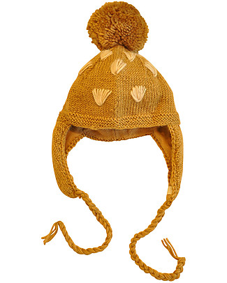 Hats Over Heels Giraffe Winter Hat with Detachable Mask, Beige 6-12 and 12-24 months) - 100% Merino Wool Hats
