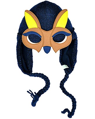 Hats Over Heels Kangaroo Winter Hat with Detachable Mask, Navy (0-6, 6-12 and 12-24 months) - 100% Merino Wool Hats