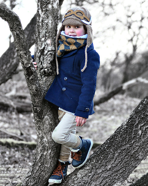 Hats Over Heels Mammoth Winter Hat with Detachable Googles, Caramel (2-4 and 4-6 years) - Fleece-lined merino wool Winter Hats