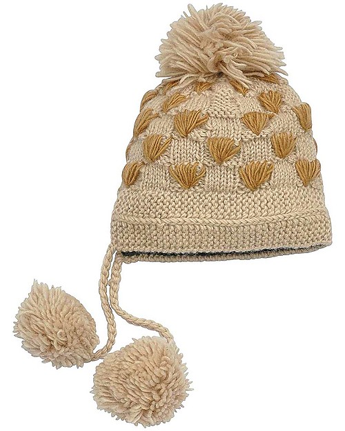 Hats Over Heels Spot Giraffe Winter Hat, Caramel (2-5 and 5-8 years) -100% Merino Wool Winter Hats