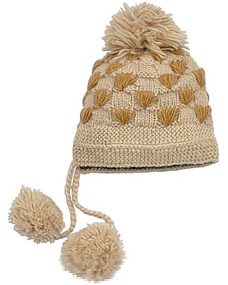 Hats Over Heels Spot Giraffe Winter Hat, Caramel (6-12 and 12-24 months) -100% Merino Wool Hats