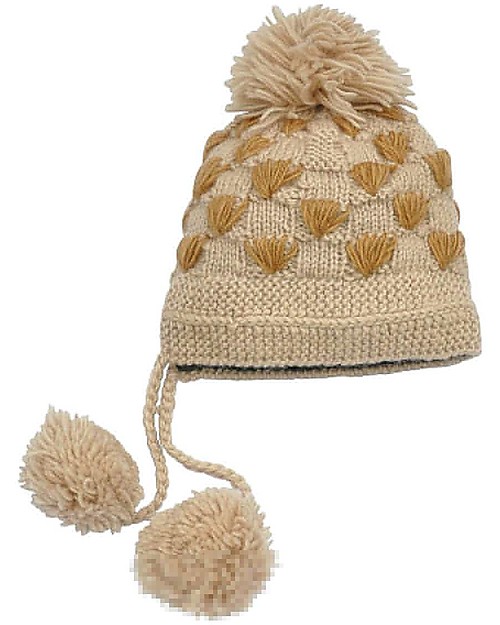 Hats Over Heels Spot Giraffe Winter Hat, Caramel (6-12 and 12-24 months) -100% Merino Wool Winter Hats